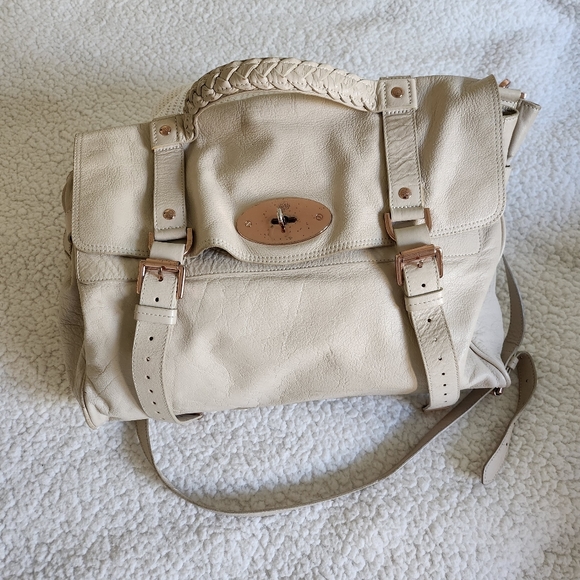 Mulberry Alexa (Regular) in White Soft Buffalo with rose gold hardwear - Picture 2 of 12